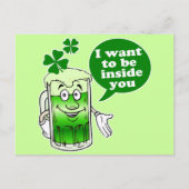 Grünes Bier will, in dir zu sein Postkarte (Vorderseite)