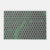 Grünes Bild unter grauen Plaques, längliche Quadra Fußmatte (Vorderseite)