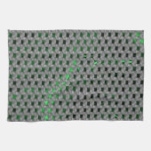 Grünes Bild unter grauen Plaques, längliche Quadra Geschirrtuch (Horizontal)