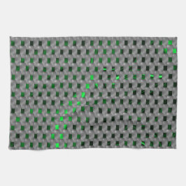 Grünes Bild unter grauen Plaques, längliche Quadra Geschirrtuch