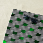 Grünes Bild unter grauen Plaques, längliche Quadra Strandtuch (Beispiel)