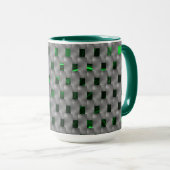 Grünes Bild unter grauen Plaques, längliche Quadra Tasse (VorderseiteRechts)