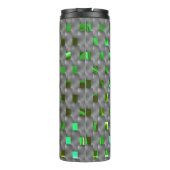 Grünes Bild unter grauen Plaques, längliches Quadr Thermosbecher (Rückseite)