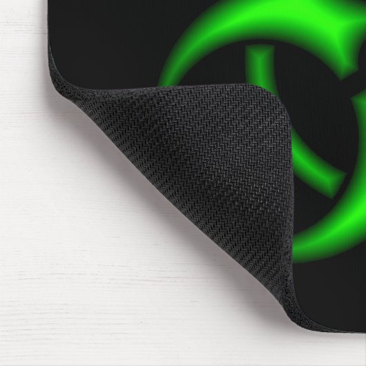 Grünes Biogefährdung-Neonsymbol Mousepad (Ecke)