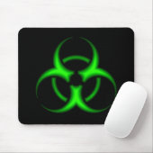 Grünes Biogefährdung-Neonsymbol Mousepad (Mit Mouse)