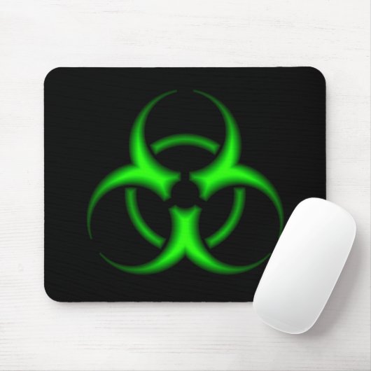 Grünes Biogefährdung-Neonsymbol Mousepad (Mit Mouse)