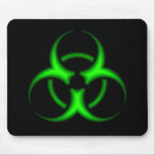 Grünes Biogefährdung-Neonsymbol Mousepad (Vorne)