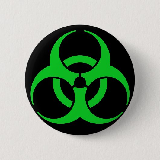 Grünes Biogefährdungssymbol Button (Vorderseite)