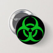 Grünes Biogefährdungssymbol Button (Vorne & Hinten)