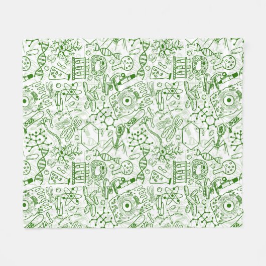Grünes Biologie-Muster Fleecedecke (Vorderseite (Horizontal))