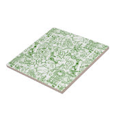 Grünes Biologie-Muster Fliese (Seite)