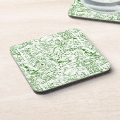Grünes Biologie-Muster Getränkeuntersetzer (Linke Seite)