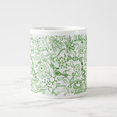 Grünes Biologie-Muster Jumbo-Tasse (Vorderseite)