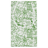 Grünes Biologie-Muster Kleine Geschenktüte (Rückseite)