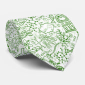 Grünes Biologie-Muster Krawatte (Gerollt)