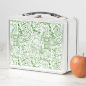 Grünes Biologie-Muster Metall Brotdose (Beispiel)