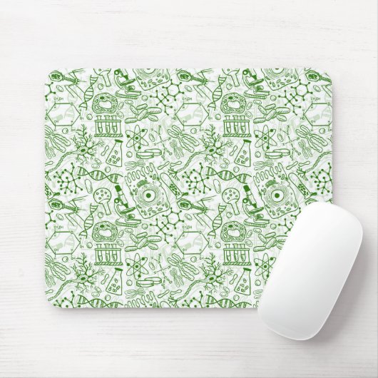 Grünes Biologie-Muster Mousepad (Mit Mouse)