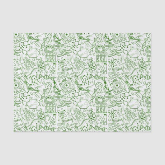 Grünes Biologie-Muster Seidenpapier (Vorderseite)