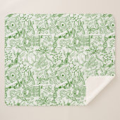 Grünes Biologie-Muster Sherpadecke (Vorderseite (Horizontal))