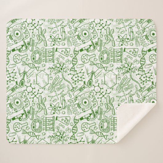 Grünes Biologie-Muster Sherpadecke (Vorderseite (Horizontal))