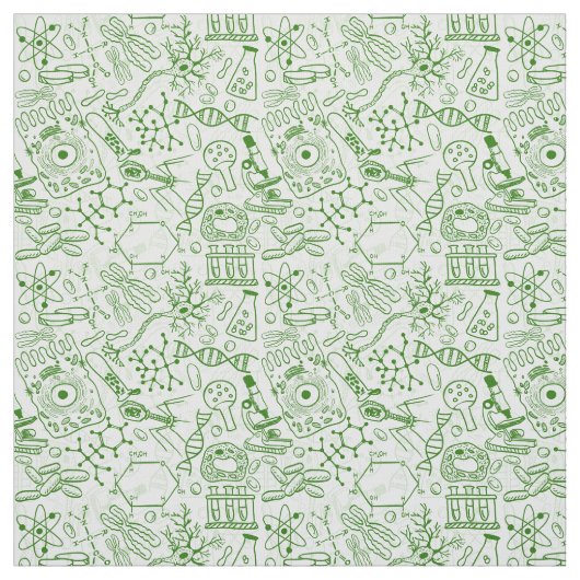Grünes Biologie-Muster Stoff (Muster)