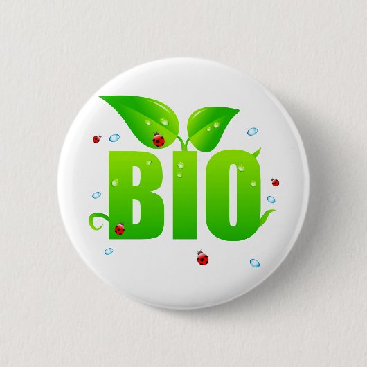 Grünes biologisches Bio natürliches Button (Vorderseite)