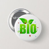 Grünes biologisches Bio natürliches Button (Vorne & Hinten)