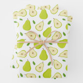 Grünes Birnenmuster Geschenkpapier Set (Beispiel)