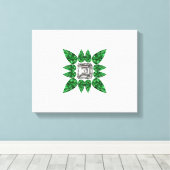 Grünes Birnenmuster Leinwanddruck (Insitu (Holzboden))