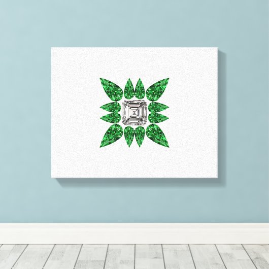 Grünes Birnenmuster Leinwanddruck (Insitu (Holzboden))