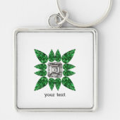 Grünes Birnenmuster Schlüsselanhänger (Vorne)