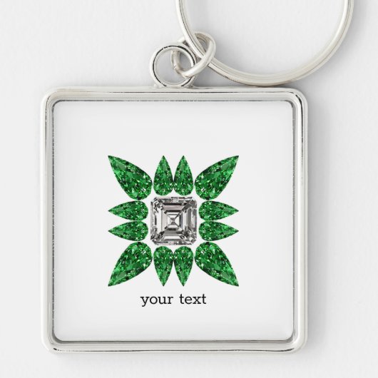 Grünes Birnenmuster Schlüsselanhänger (Vorne)