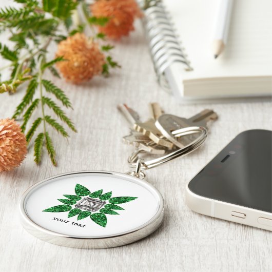 Grünes Birnenmuster Schlüsselanhänger (Seite)