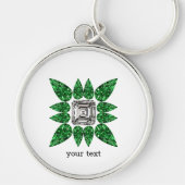 Grünes Birnenmuster Schlüsselanhänger (Vorne)