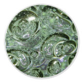Grünes Blasglas Keramikknauf (Vorderseite)