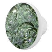 Grünes Blasglas Keramikknauf (Rechts)