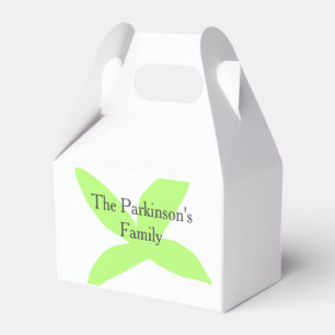 Grünes Blatt abstrakt Pastell Familienname Retro B Geschenkschachtel