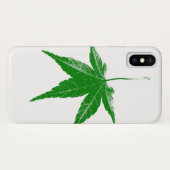 Grünes Blatt auf weiß Case-Mate iPhone Hülle (Rückseite (Horizontal))