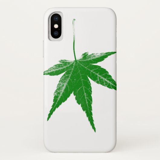 Grünes Blatt auf weiß Case-Mate iPhone Hülle (Rückseite)