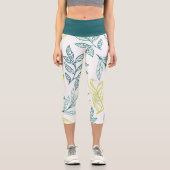 Grünes Blatt Capri Leggings (Vorderseite)