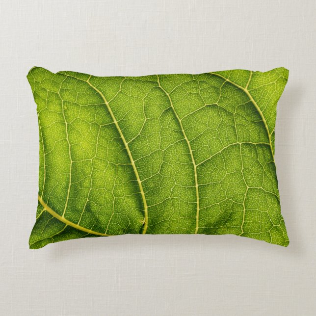 Grünes Blatt Dekokissen (Vorderseite)