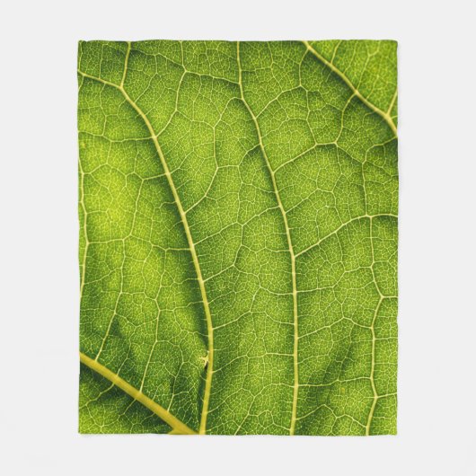 Grünes Blatt Fleecedecke (Vorderseite)
