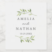 Grünes Blatt für Hochzeitsweine Weinetikett (Einzelnes Label)