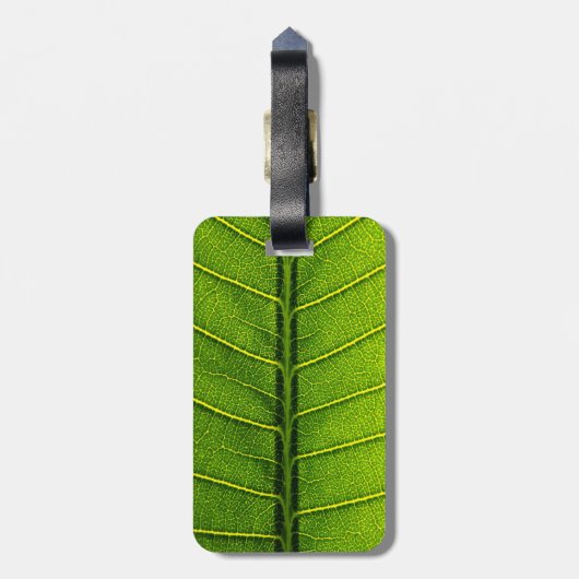 Grünes Blatt Gepäckanhänger (Rückseite vertikal)