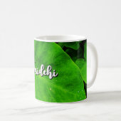 Grünes Blatt Kaffeetasse (VorderseiteRechts)