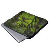 Grünes Blatt Laptopschutzhülle (Vorne Knopf)