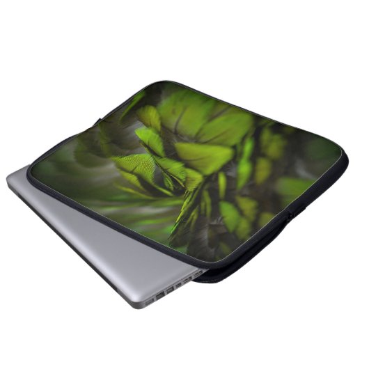 Grünes Blatt Laptopschutzhülle (Vorne Knopf)