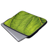 Grünes Blatt Laptopschutzhülle (Vorne Knopf)