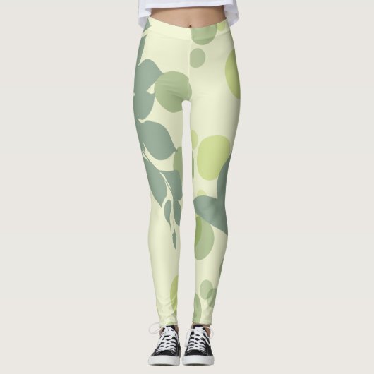 Grünes Blatt Leggings (Vorderseite)
