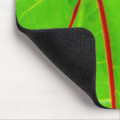 Grünes Blatt mit roten Adern Mousepad (Ecke)